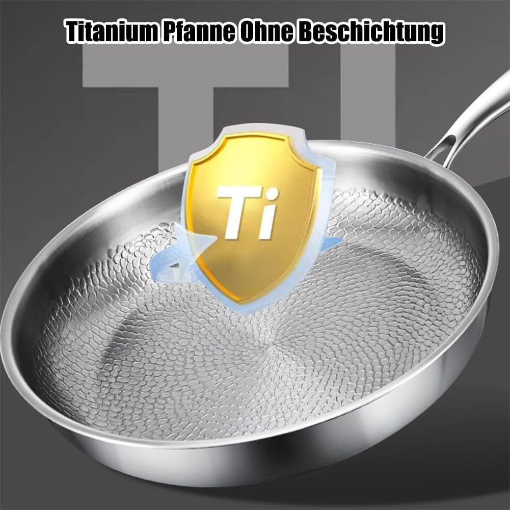 Titan Pfanne, Nicht Klebrige Reine Titantöpfe, Titan-Nährstoff-Hammertöpfe zum Kochen, Geeignet für