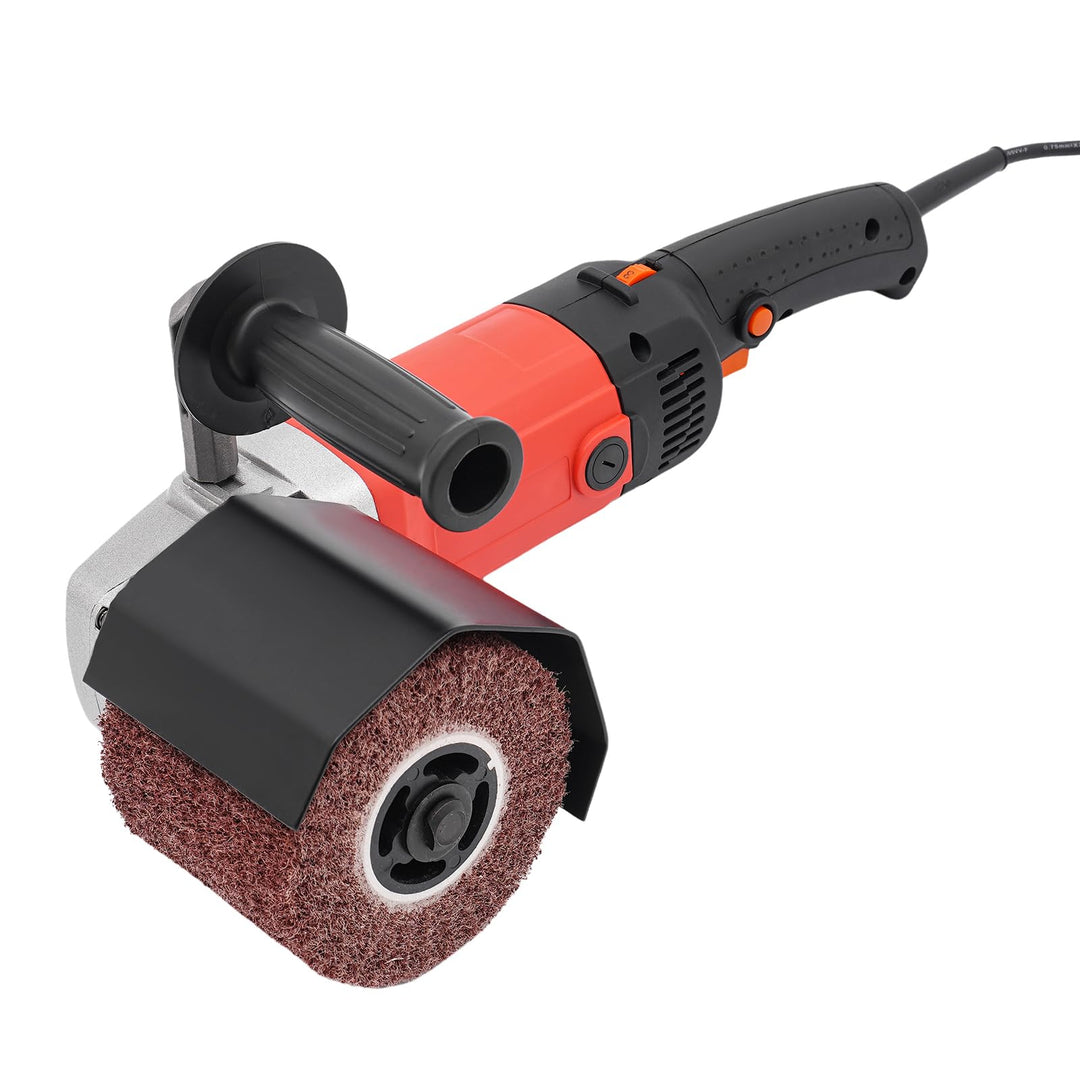 Satiniermaschine 2200W Drahtziehmaschine mit 2 Walzen, 6-Geschwindigkeit Einstellbare Bürstenschleif