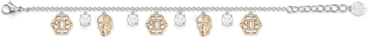 Philipp Plein Damen-Armband 3D Skull Zweifarbig PJ3AA11BU