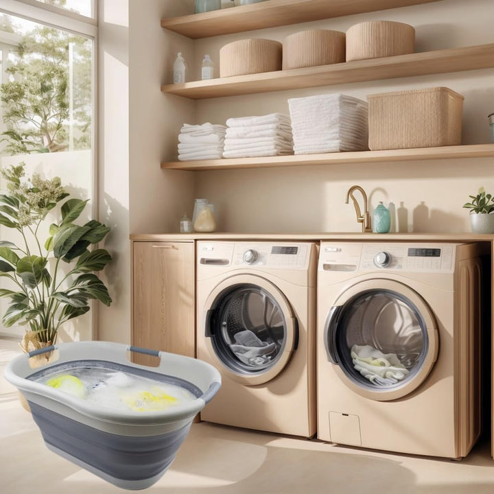SAMMART faltbarer Wäschekorb aus Kunststoff, 40 l, zusammenklappbarer Pop-Up-Aufbewahrungsbehälter/O