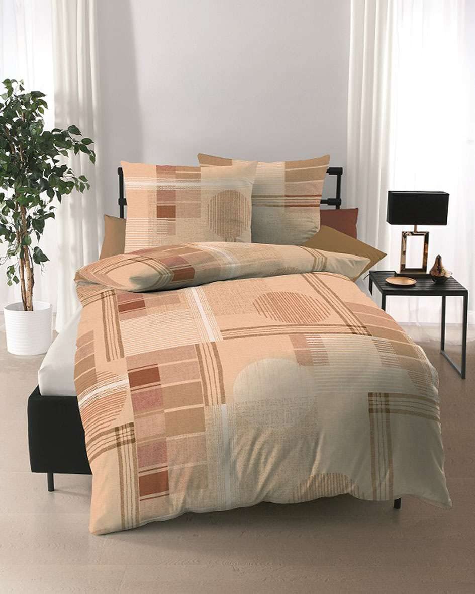 Kaeppel Bettwäsche Glenn Mako-Satin Mandarine Grösse 155x220 cm (80x80 cm) 155x220 cm + 80x80 cm Man