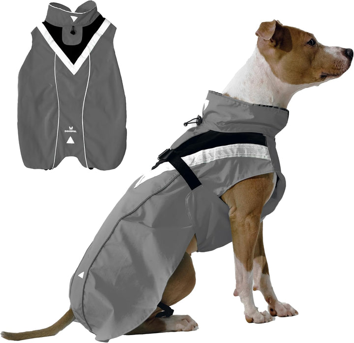 DOGOPAL Regenmantel Hund wasserdicht für kleine & grosse Hunde - Gelber Hunderegenmantel mit Reflekt