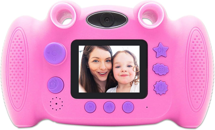 Kiddypix 'Blizz' Kinderkamera mit Webcam-Funktion, gummierte Aussenseite, Integrierte Spiele, Pink