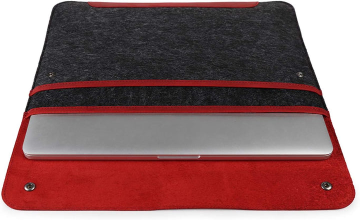 MegaGear MacBook-Tasche aus echtem Leder und Fleece, Laptop-Hülle für MacBook Pro und MacBook Air Hü