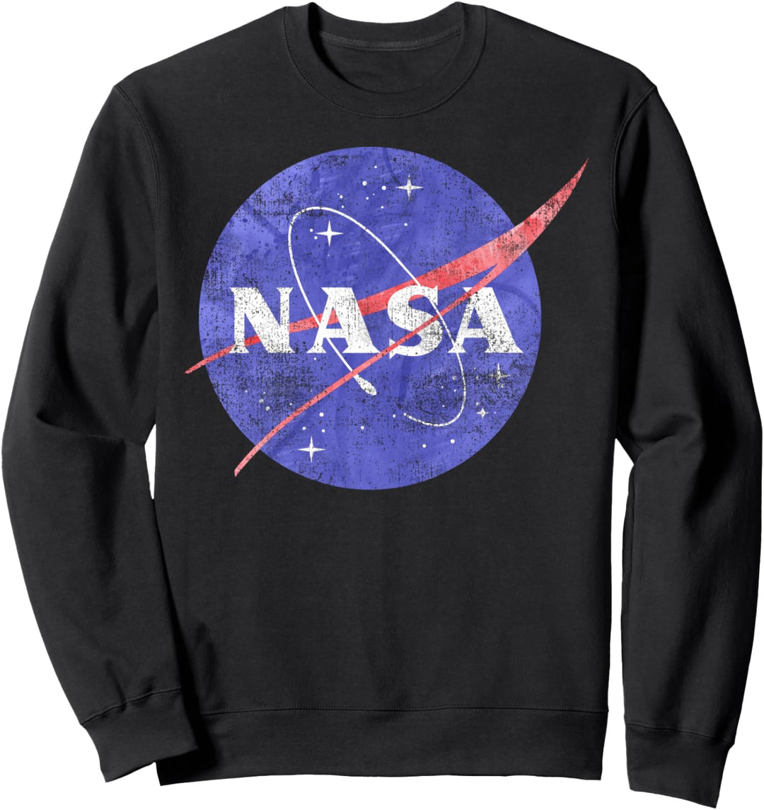 NASA Watercolor Faded Blue And Red Logo Sweatshirt