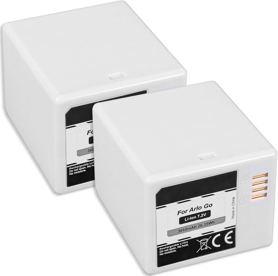 2X Akku kompatibel mit Arlo Go [Li-Ion - 3660mAh - 7.2V - ersetzt Original-Akku VMA4410], 2x Akku