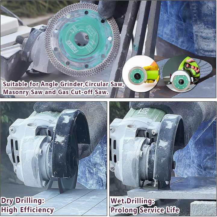 FACHLICH Diamant Trennscheibe 230MM Turbo Mesh Diamantklinge mit X Felgensegment für Hart Keramik Po
