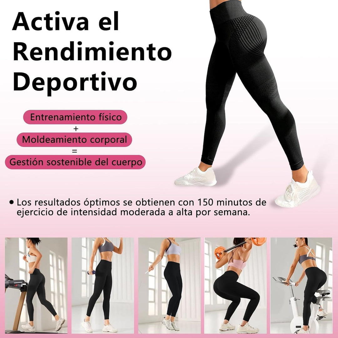 2PC Coreex Scrunch Leggings Anti Cellulite Sport 3D Leggings Damen High Waist Lange Blickdicht Kompr