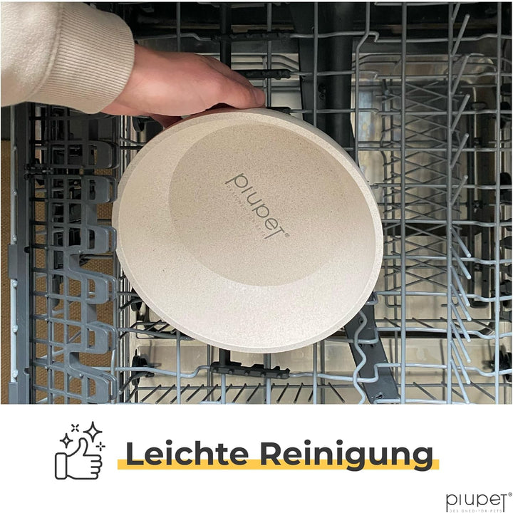 PiuPet® Futternapf I 2 x 1,6L I Beige I Spülmaschinenfest I 21,5cm Durchmesser I Hundenapf Grosse Hu