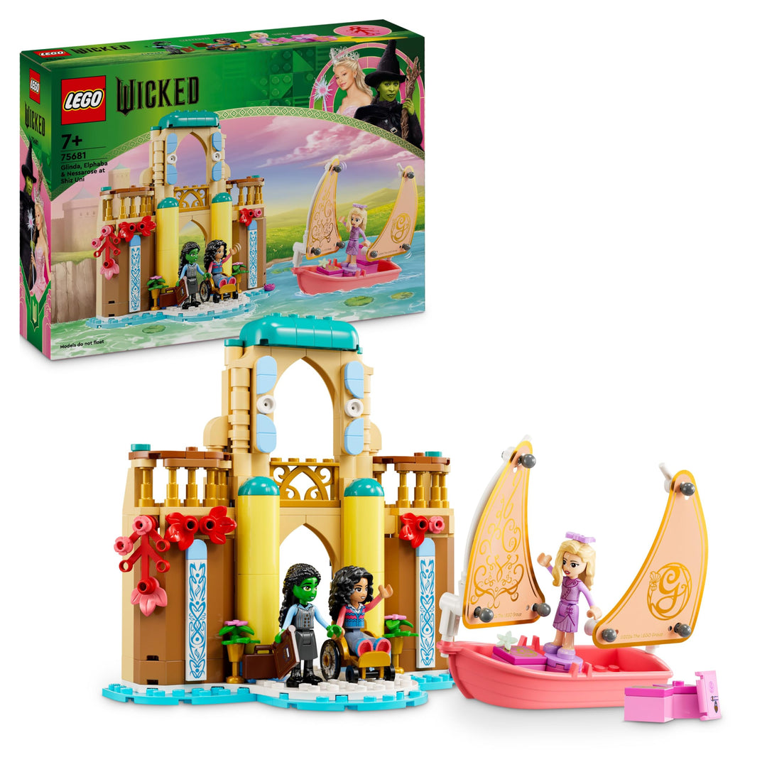 LEGO Wicked Glinda, Elphaba und Nessarose an der Universität Shiz - Spielzeug mit Boot, 3 Minifigure