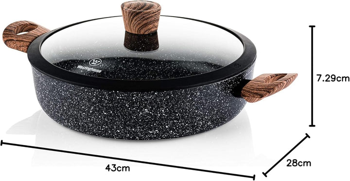 Westinghouse Schmorpfanne Induktion - 28cm Servierpfanne - Simmertopf mit Deckel - Sonderedition