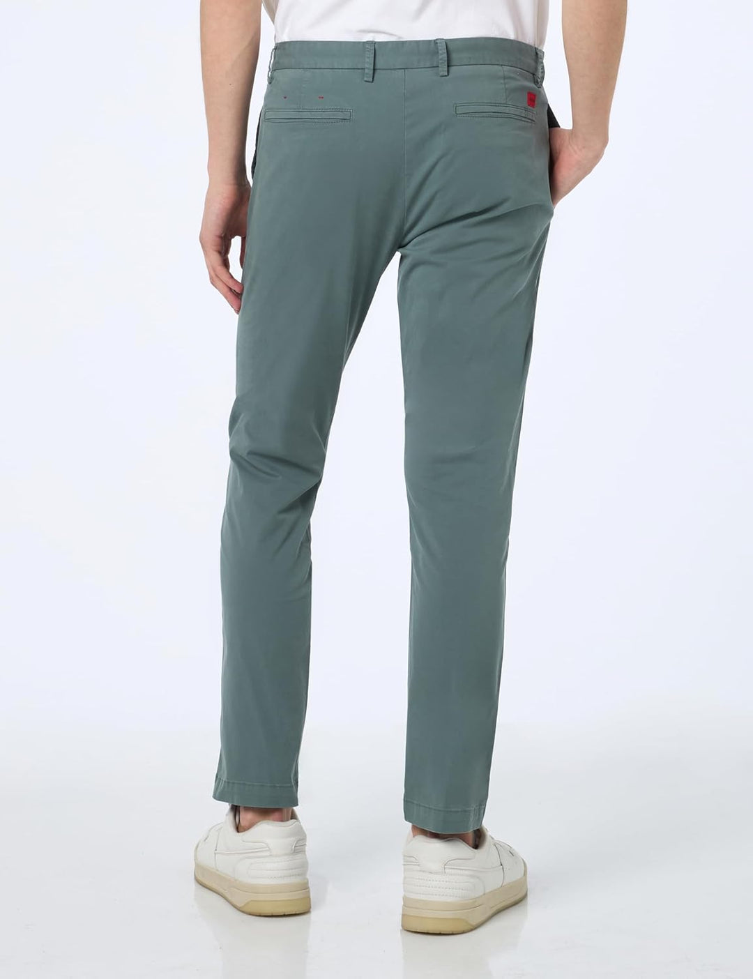 HUGO Herren David222D Slim-Fit Chino aus elastischer Baumwoll-Gabardine 28W / 32L Dark Green307, 28W