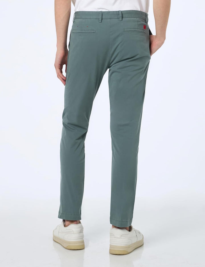 HUGO Herren David222D Slim-Fit Chino aus elastischer Baumwoll-Gabardine 28W / 32L Dark Green307, 28W