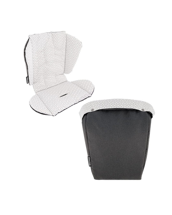 TWISTSHAKE Sitzauflage und Fusssack Set für Tour Kinderwagen, Schwarz Sitzauflage und Fusssack Schwa