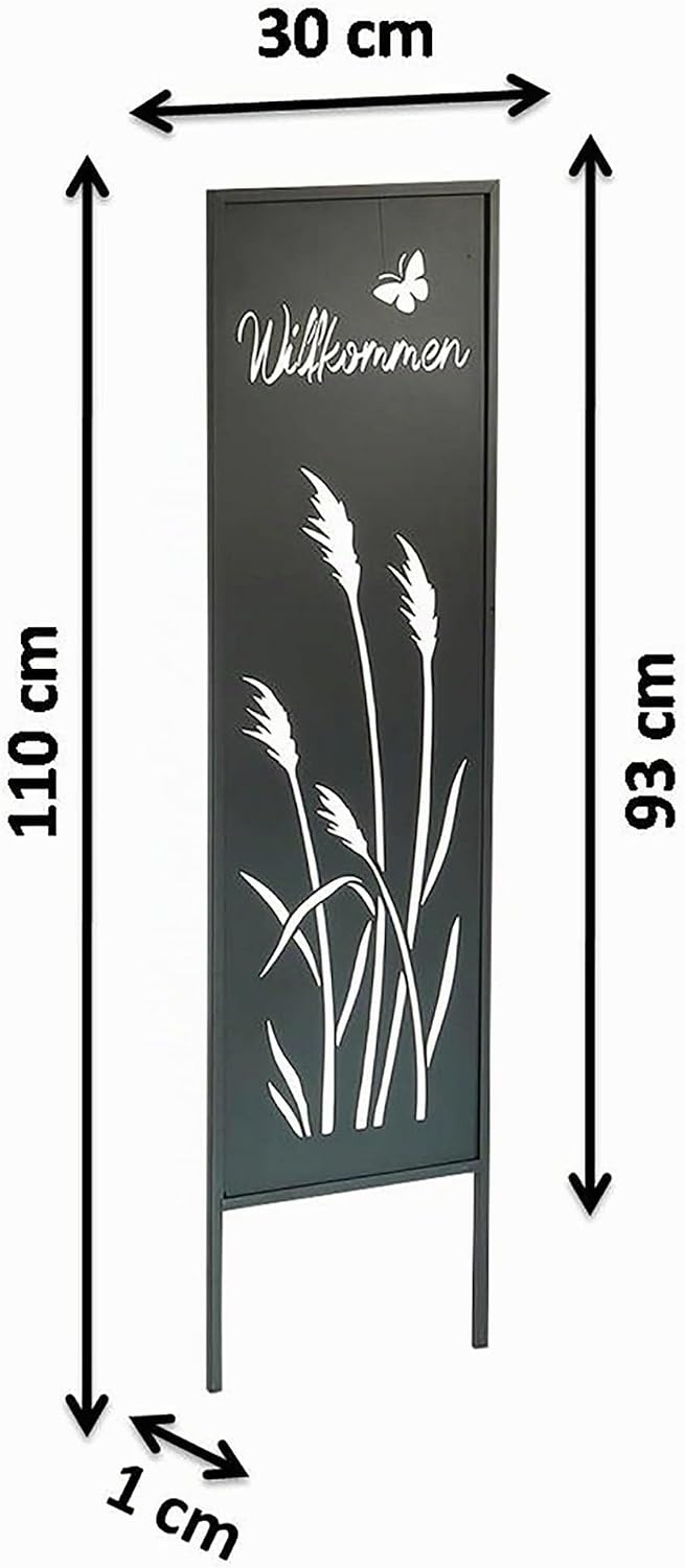 Kobolo Gartenstecker Gartentafel Gartenschild - WILLKOMMEN - 30x93 cm