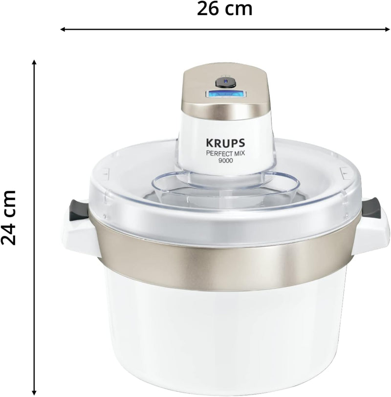 Krups GVS241 Eismaschine Venice Perfect Mix | 1L hausgemachtes Eis, Sorbet, Frozen Jogurth | Ohne Ko