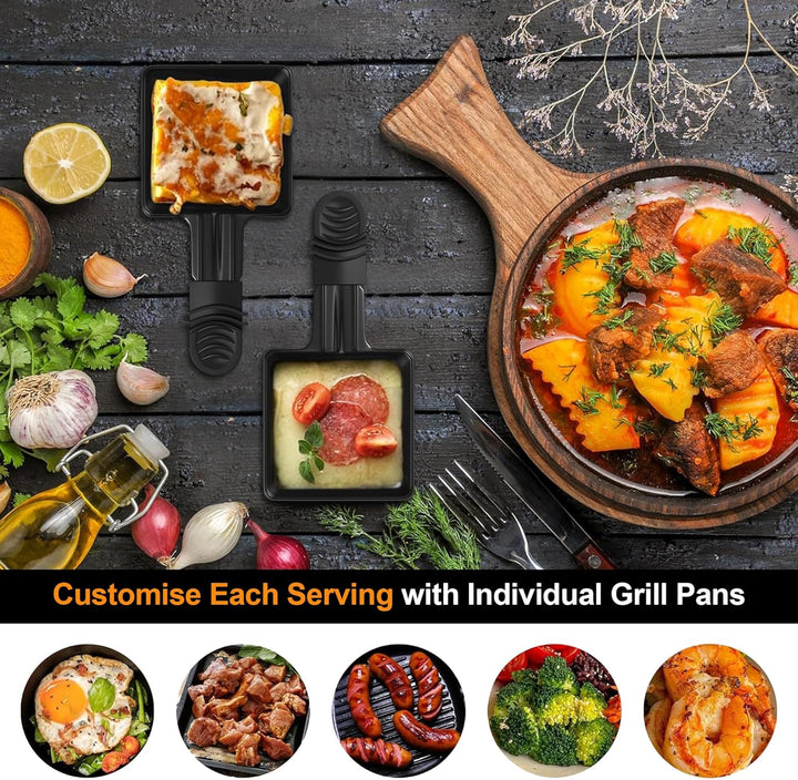 Raclette Pfännchen, 4 Stück Mini Pfännchen Ersatz für Raclette Antihaftbeschichtet Grill Pfännchen Z