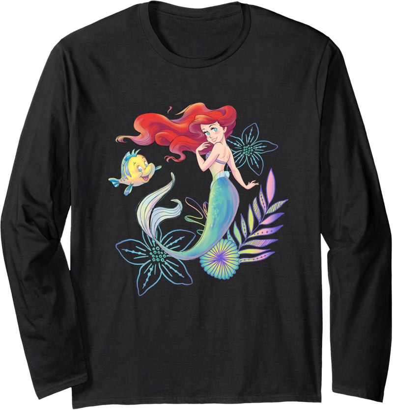 Disney The Little Mermaid Ariel and Flounder Sea Langarmshirt