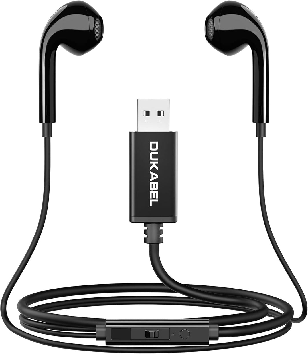 DuKabel USB In Ear Kopfhörer PC Headset mit Mikrofon und Lautstärkeregler USB Gaming Headset für PS4