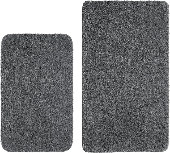 MIULEE Badematte Duschvorleger Badvorleger Flur 2er Set rutschfest Matte Teppiche Badteppich Badezim