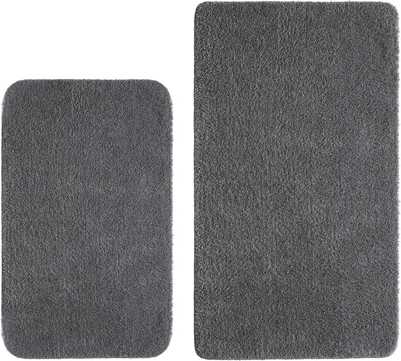 MIULEE Badematte Duschvorleger Badvorleger Flur 2er Set rutschfest Matte Teppiche Badteppich Badezim