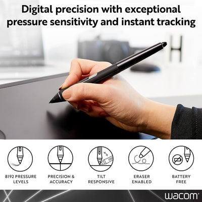 Wacom Pro Pen 2 (KP504E) - Compatible with Intuos Pro, Cintiq, Cintiq Pro & MobileStudio Pro, schwar