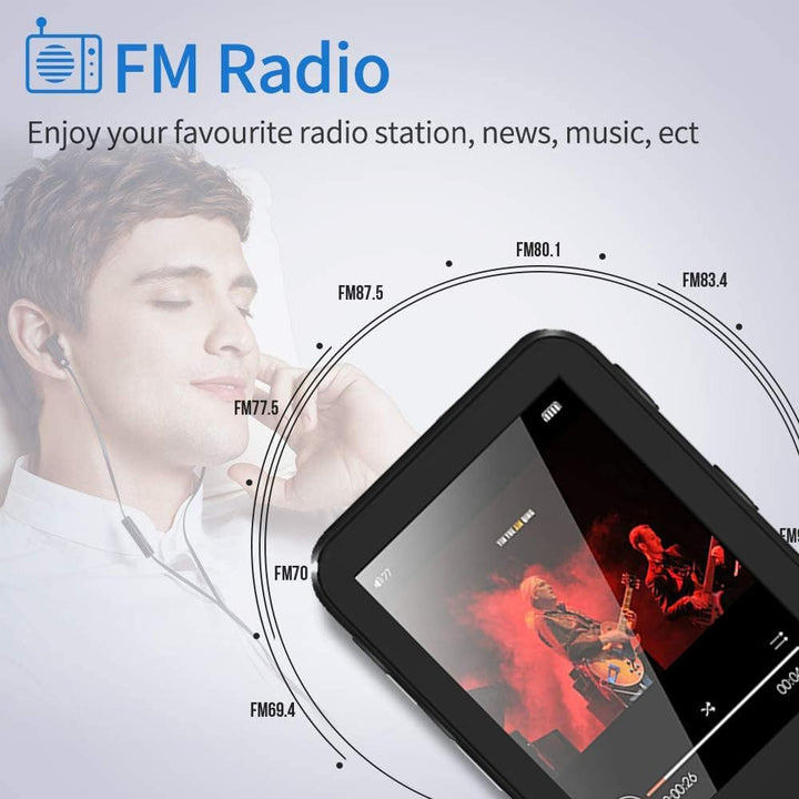 Hotechs MP3-Player/MP4-Player, MP3-Player mit 32 GB Speicherkarte, schlankes Design, digitales LCD-D