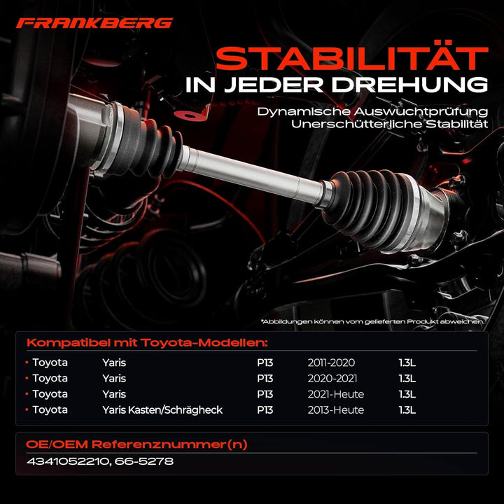 Antriebswelle Vorderachse Rechts für Urban Cruiser P1 Verso S P12 Yaris/Vios P9 1.3L 2005-2016 43410