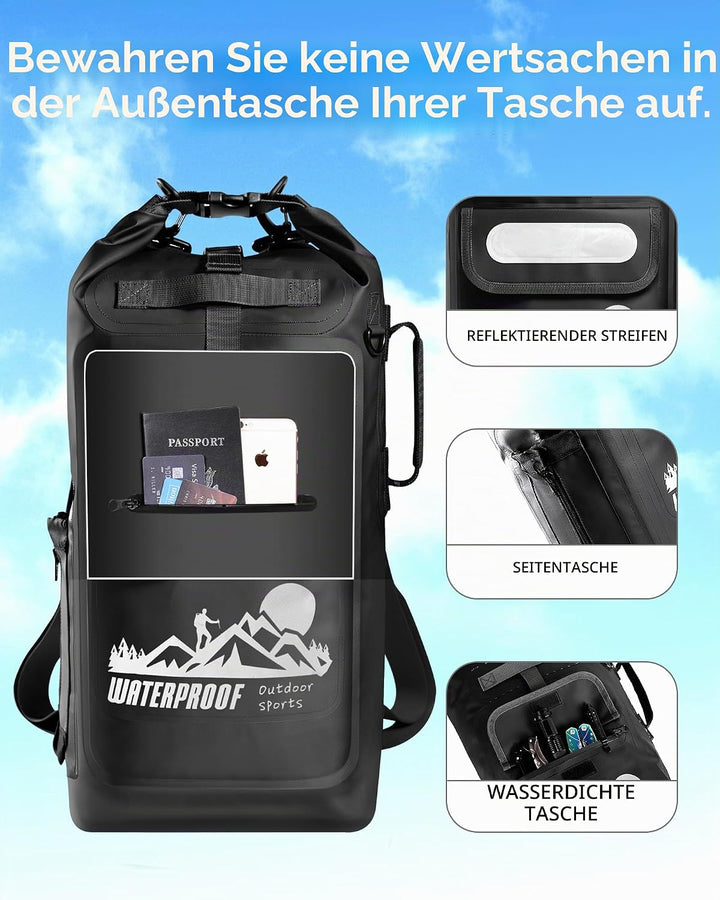 IDRYBAG Dry Bag Floating wasserdichter Rucksack 20L/30L/40L, Dry Bags wasserdichte Rucksackform, Dry