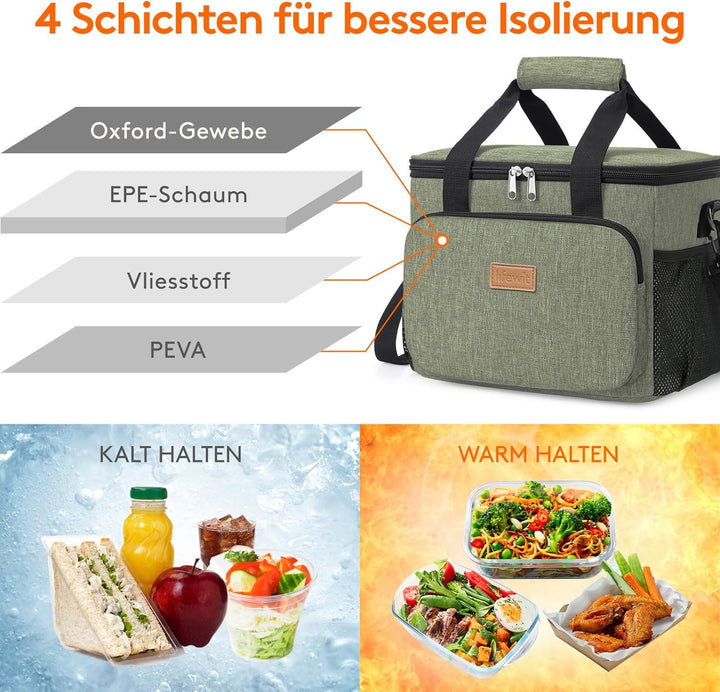 Lifewit Kühltasche klein unterwegs, Isolierte Cooler Bag Lunchtasche faltbar für Herren und Damen, w