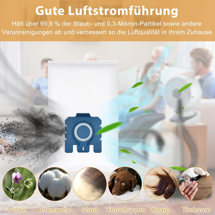 10 Stück Staubsaugerbeutel 3D Efficiency für Miele Pure GN Staubsauger Classic C1 Complete C2 Comple