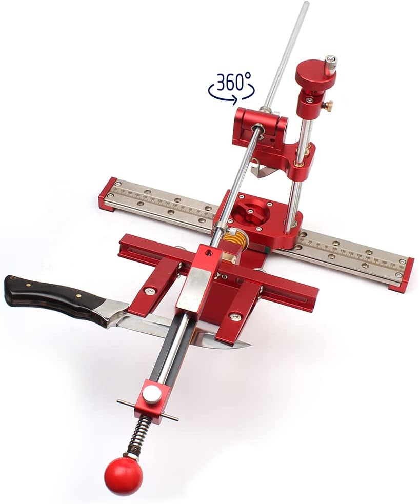 Professioneller Messerschärfer mit 6 Schleifsteinen, 360° drehbarer Winkel, verstellbares Design, fe