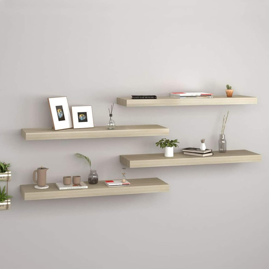 Gecheer 4 STK. Wandregal Bücherregal Wandboard Schweberegal Hängeregal Dekoregal Freischwebend Regal