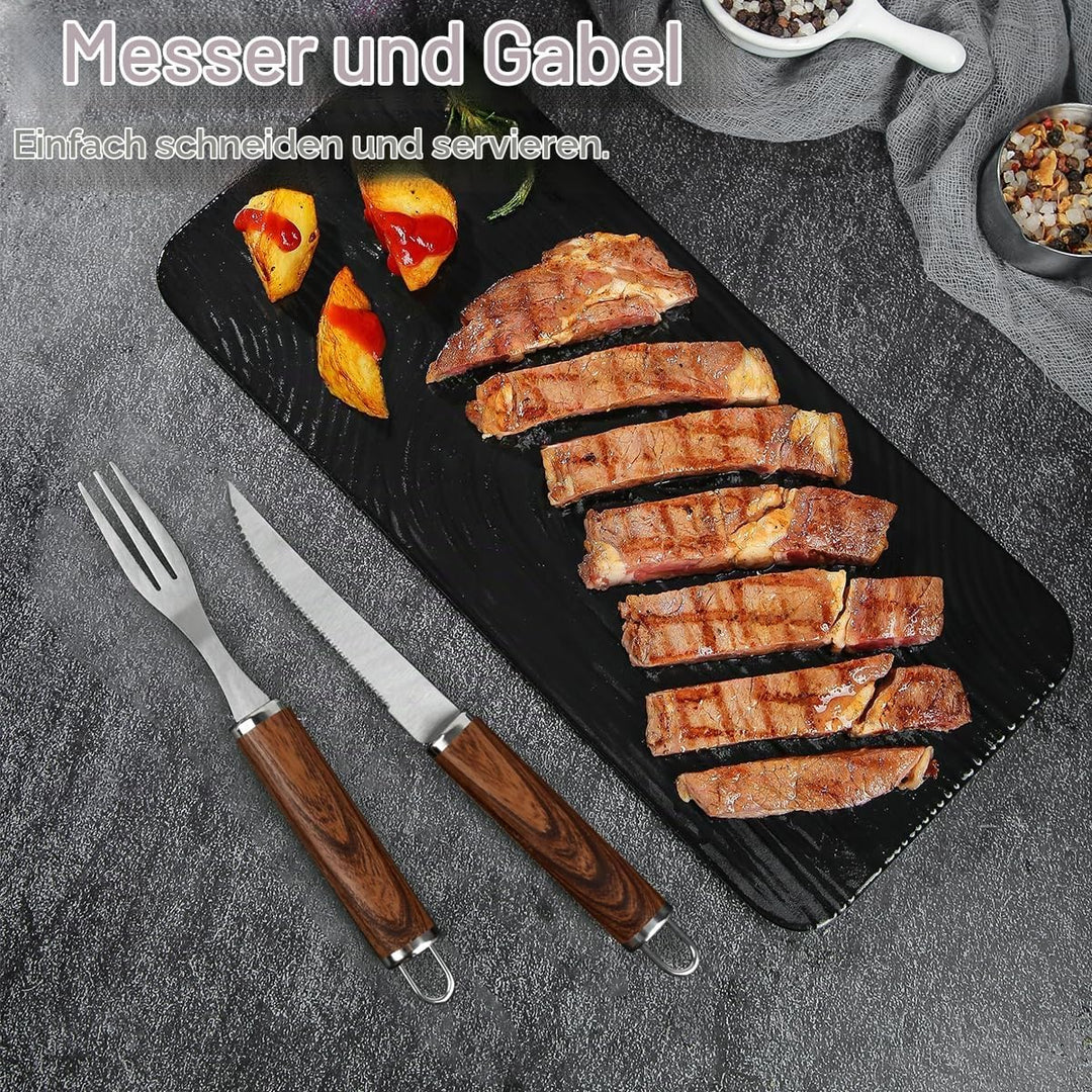 38 Stück Edelstahl Grillbesteck Set, Grillkoffer Grill Set Männer Geschenk, Komplette BBQ Grillbeste