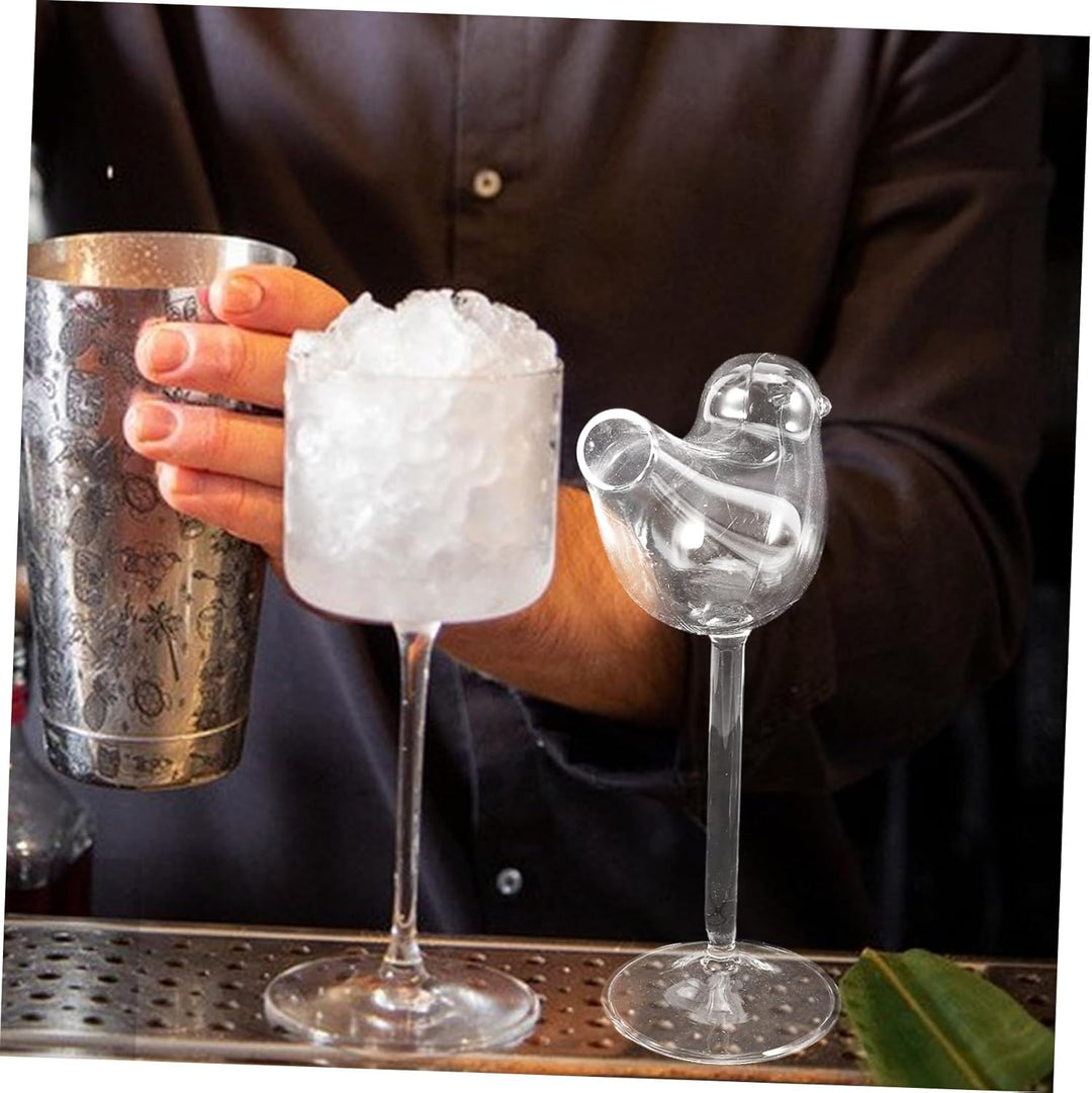 Cabilock 4 Stück Birdie Weinglas Klarer Kaffeebecher Glasvogelgläser, Cocktailgläser Weingläser Kelc
