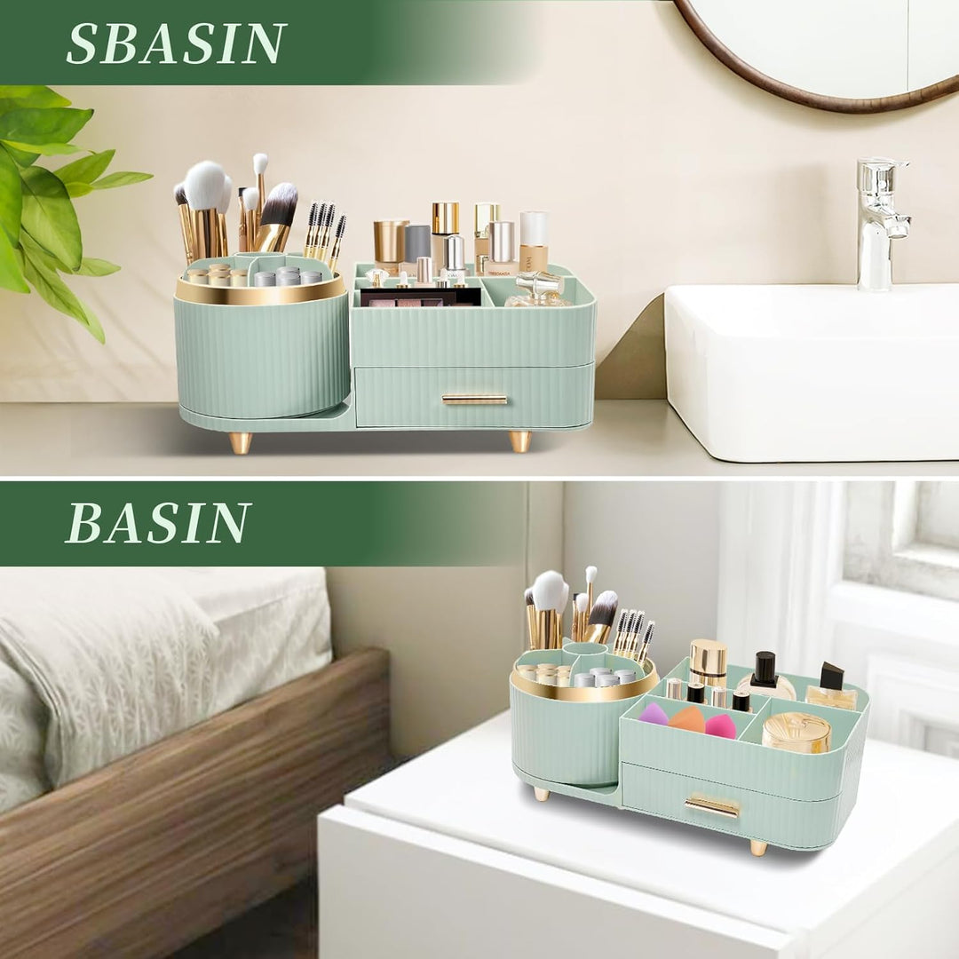 Cinnani Make Up Kosmetik Organizer, 360° Drehbarer Multifunktionale Kosmetikaufbewahrung,Beauty Orga