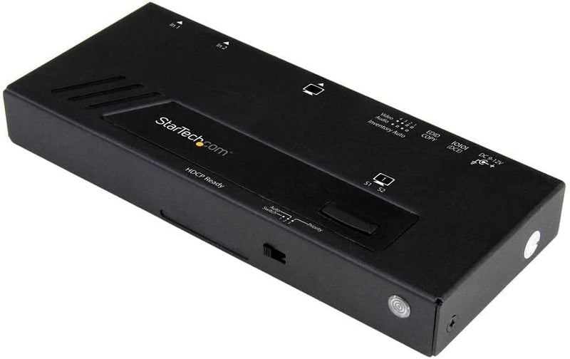 StarTech.com 2 Port HDMI automatischer Video Switch, 4K 2x1 HDMI Switch mit Fast Switching, Auto Sen