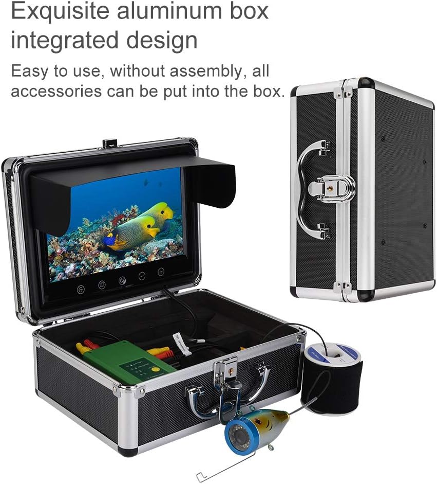 Bewinner Tragbare Unterwasserfischerkamera mit Tragetasche 9 Zoll TFT Monitor 30 LEDs 1000TVL HD Fis