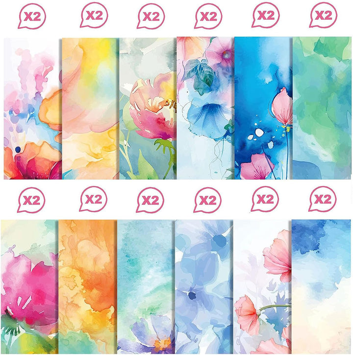 Scrapbook Papier 30x30 cm Scrapbook Bastelpapier mit Blumen Muster, Bunt Scrapbooking Papier Frühlin
