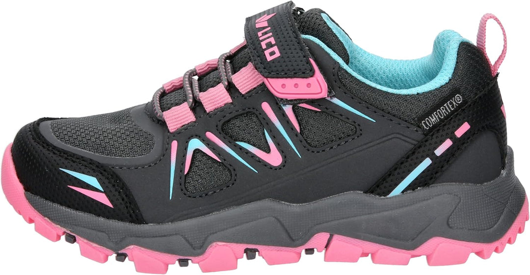 Lico Unisex Kinder Allen Vs Cross-Laufschuh 25 EU Anthrazit Pink Türkis, 25 EU Anthrazit Pink T&#xFC