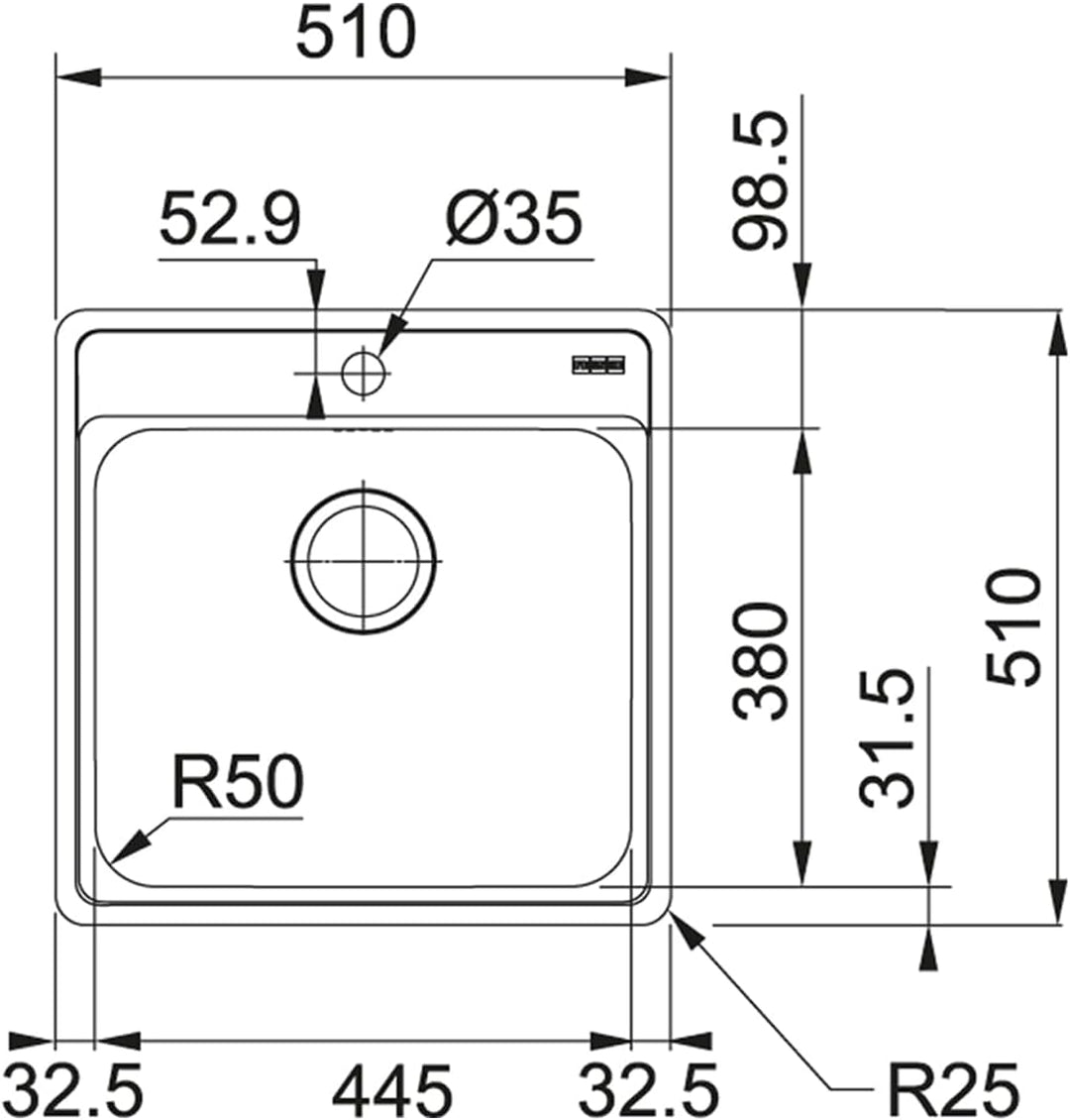 FRANKE Bell BCX 610-51 - 12391 Edelstahlspüle