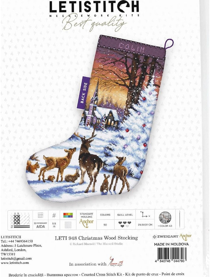 Letistitch Leti948 Kreuzstich Set, Mehrfarbig, 37x24,5cm
