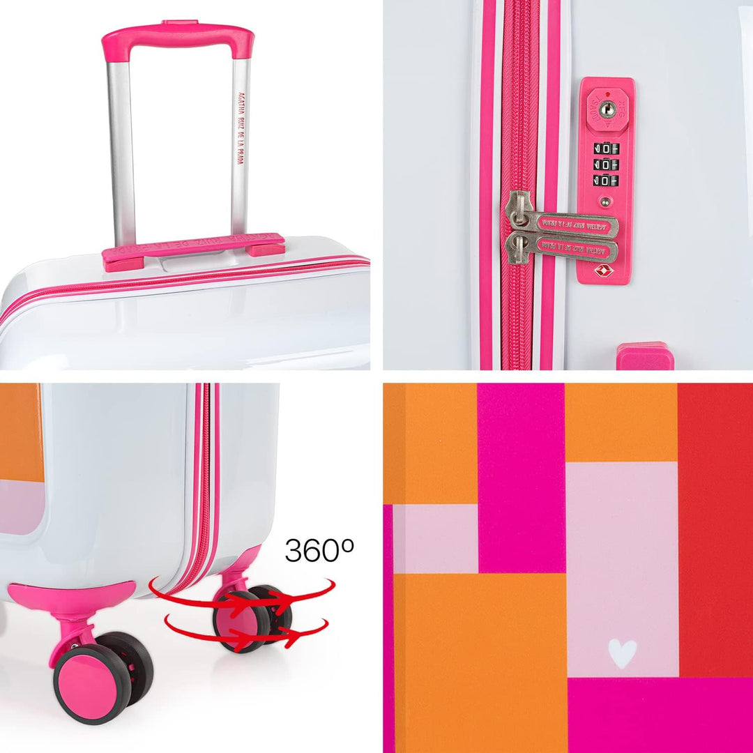 Koffer Mittelgross - Polycarbonat hochwertiger und Stabiler reisekoffer mit Blocks 65 cm, Blocks 65