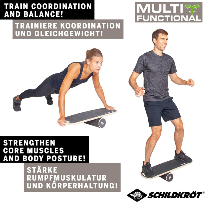Schildkröt Wooden Balance Board aus Echtholz, Gleichgewichtsboard für Indoor-Surfen und Skaten, Core