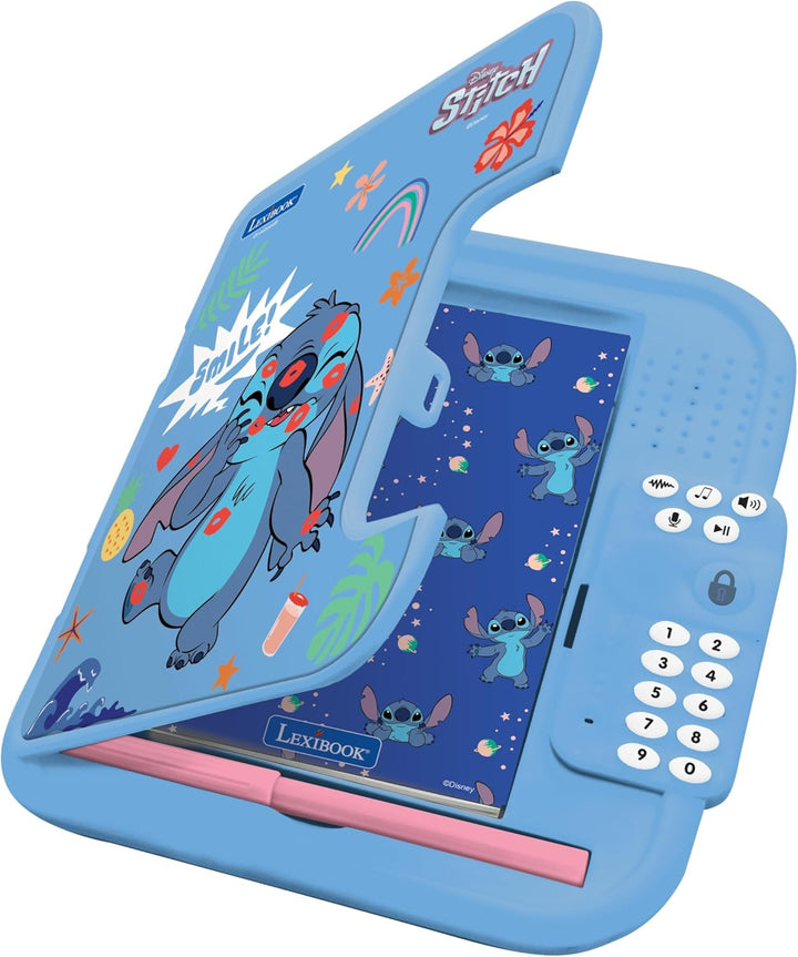 Lexibook, Disney Stitch: Elektronisches Tagebuch mit Stift und Notizbuch inklusive, interaktiv, pass