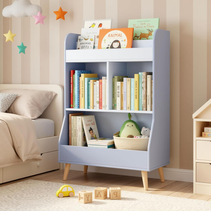 MAMIZO Kinderregal 94×62×34cm, Bücherregal Kinder, Spielzeugregal Kinderregal, Kinderzimmerregal, Sp