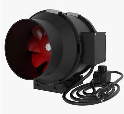 Rohrventilator 200 mm Anschluss 130 W Grow Fan Lüfter Abluft Gebläse für Growzelte Industrie Lüftung
