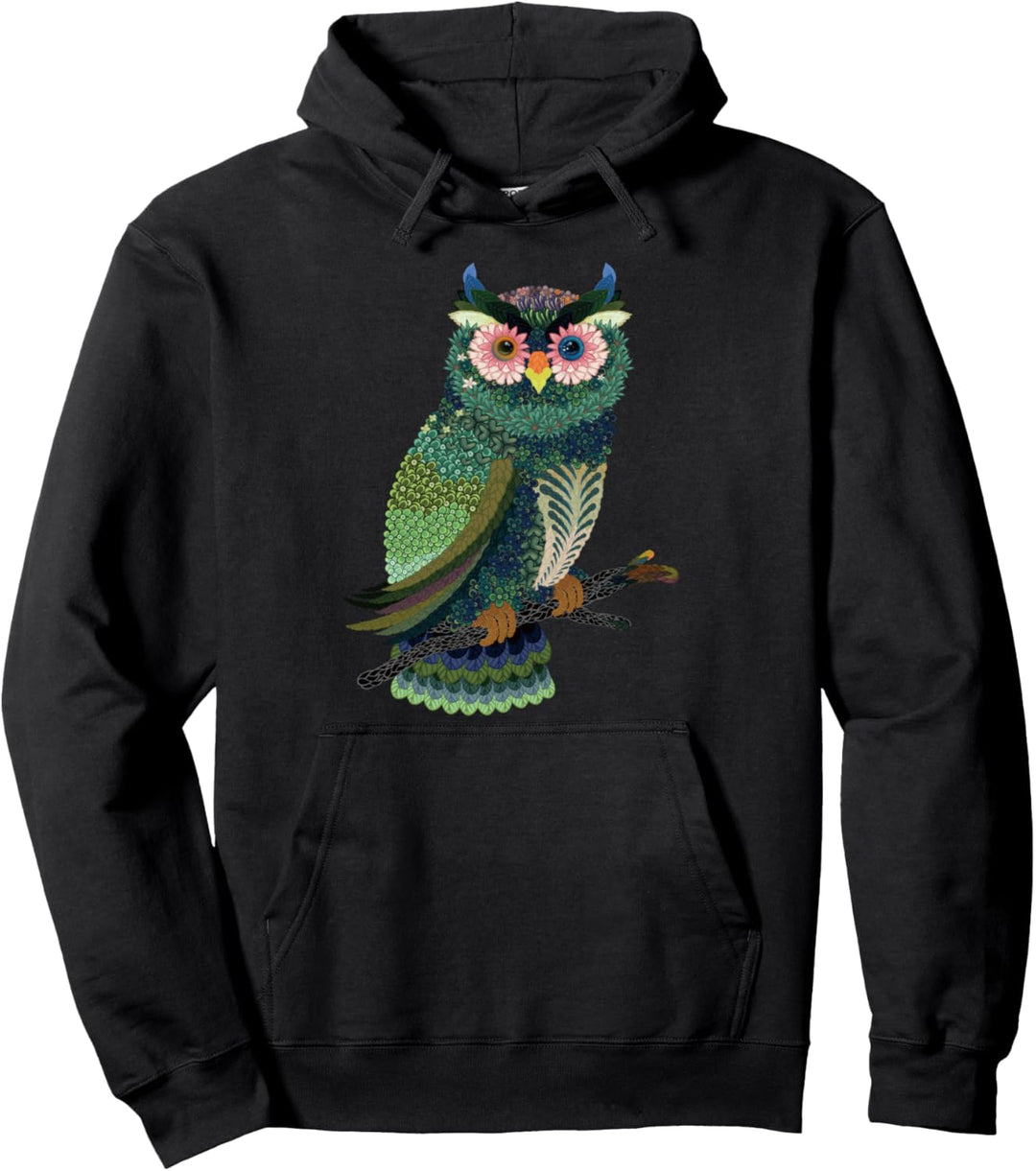 Eulen-Geschenk-Blumenvolkskunst Entwurf Nachtperson Pullover Hoodie