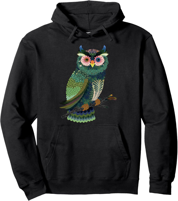 Eulen-Geschenk-Blumenvolkskunst Entwurf Nachtperson Pullover Hoodie