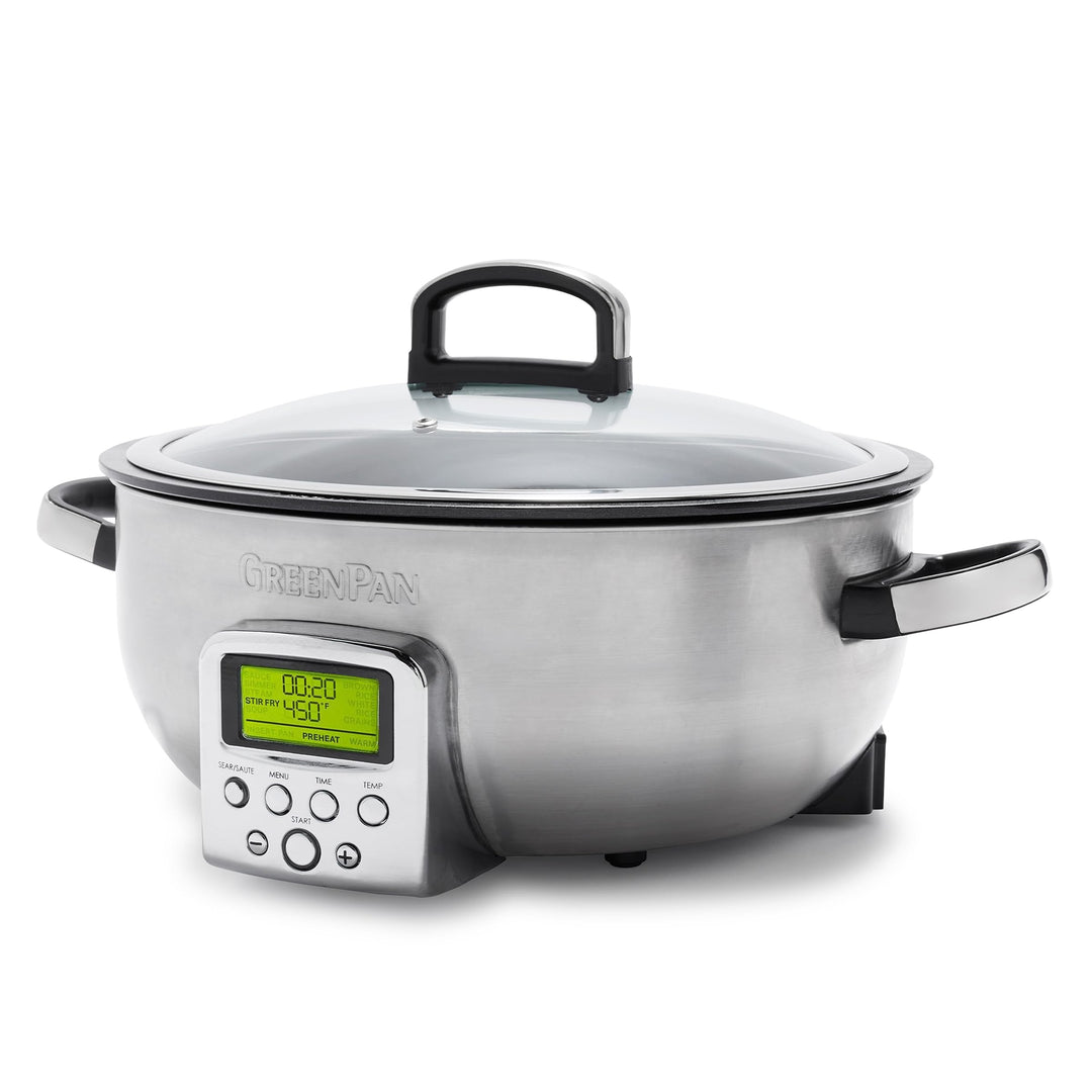 GreenPan Elite Wesentlich Schlau Elektrisch 5.6L Bratentopf,Einfache Brat- Sautier- Rühr- und Reisko